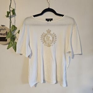 Ralph Lauren White Embroidered Men's Shirt